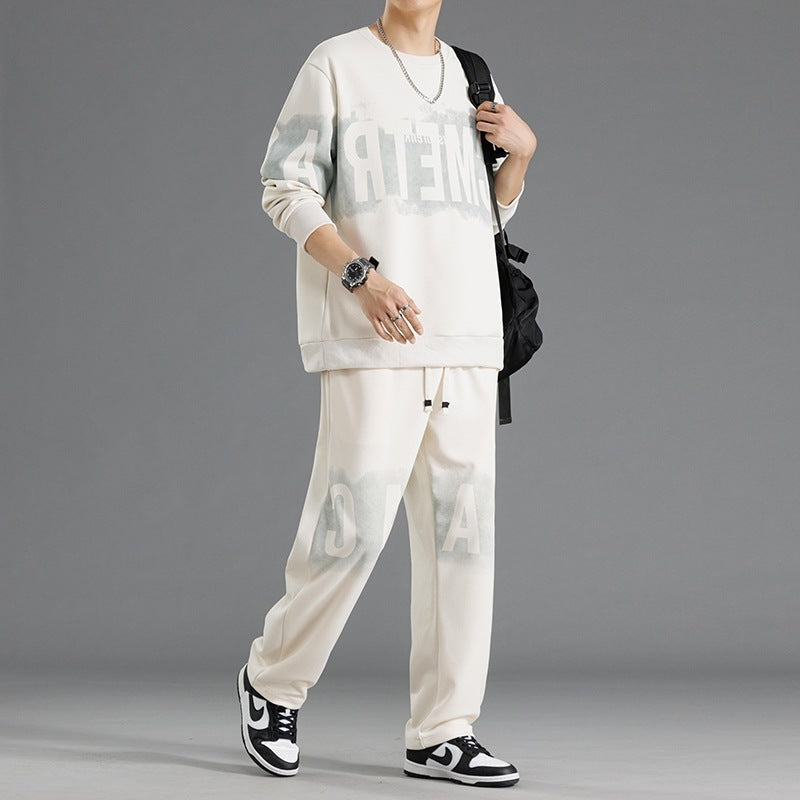 Herren Sweatshirt und Hose Set Bequem Casual Grau