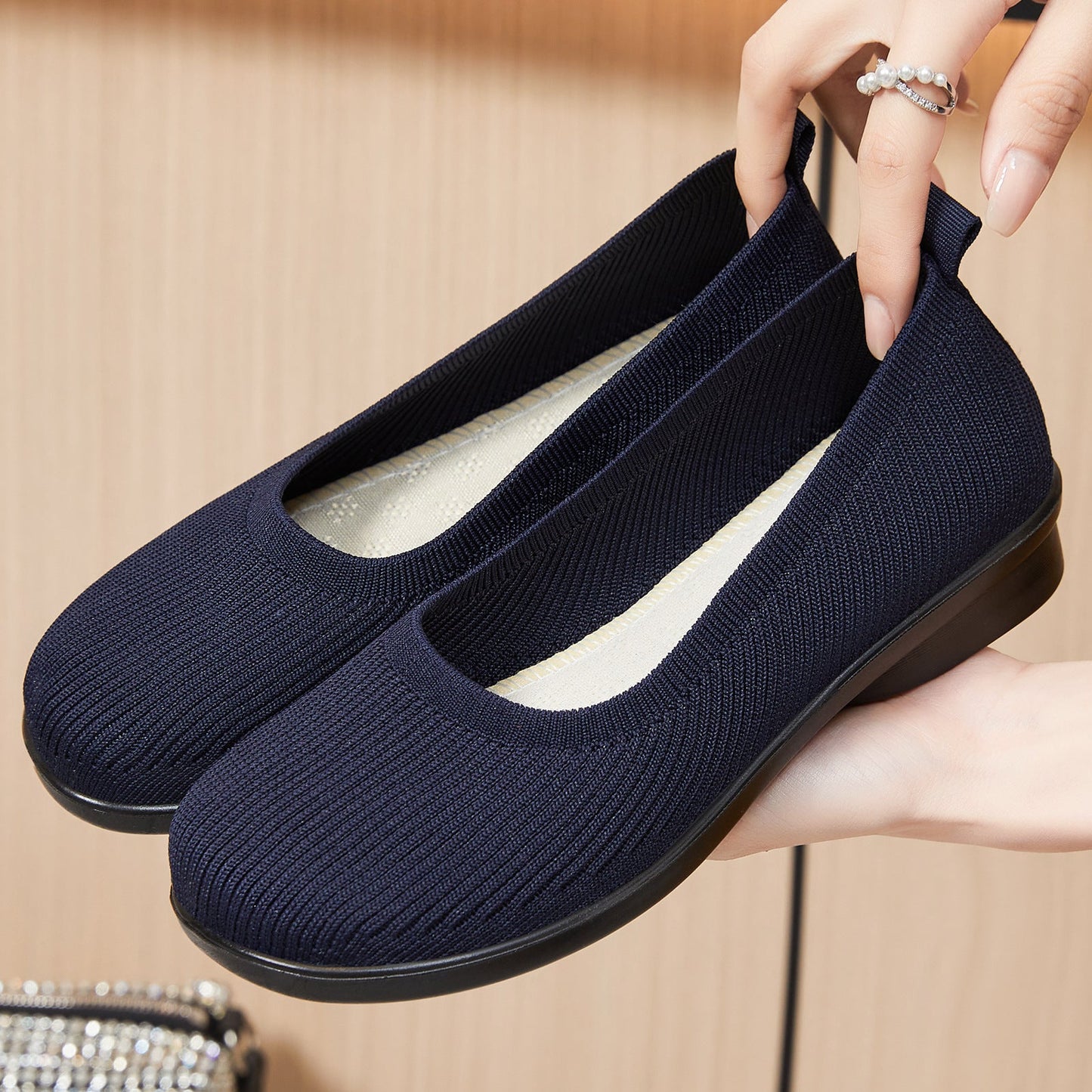 Damen Ballerinas Bequem Flexible Sohle Moderne Schuhe