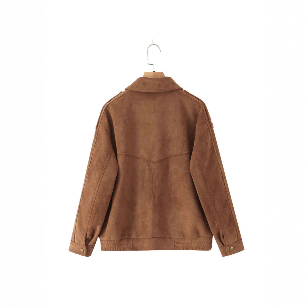 Damen Jacke Großtaschen Lässiger Schnitt
