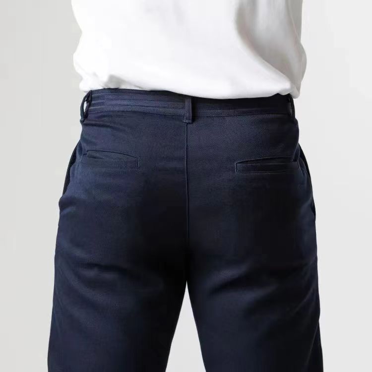 Herren Slim Fit Hose Elastisch Chinostil