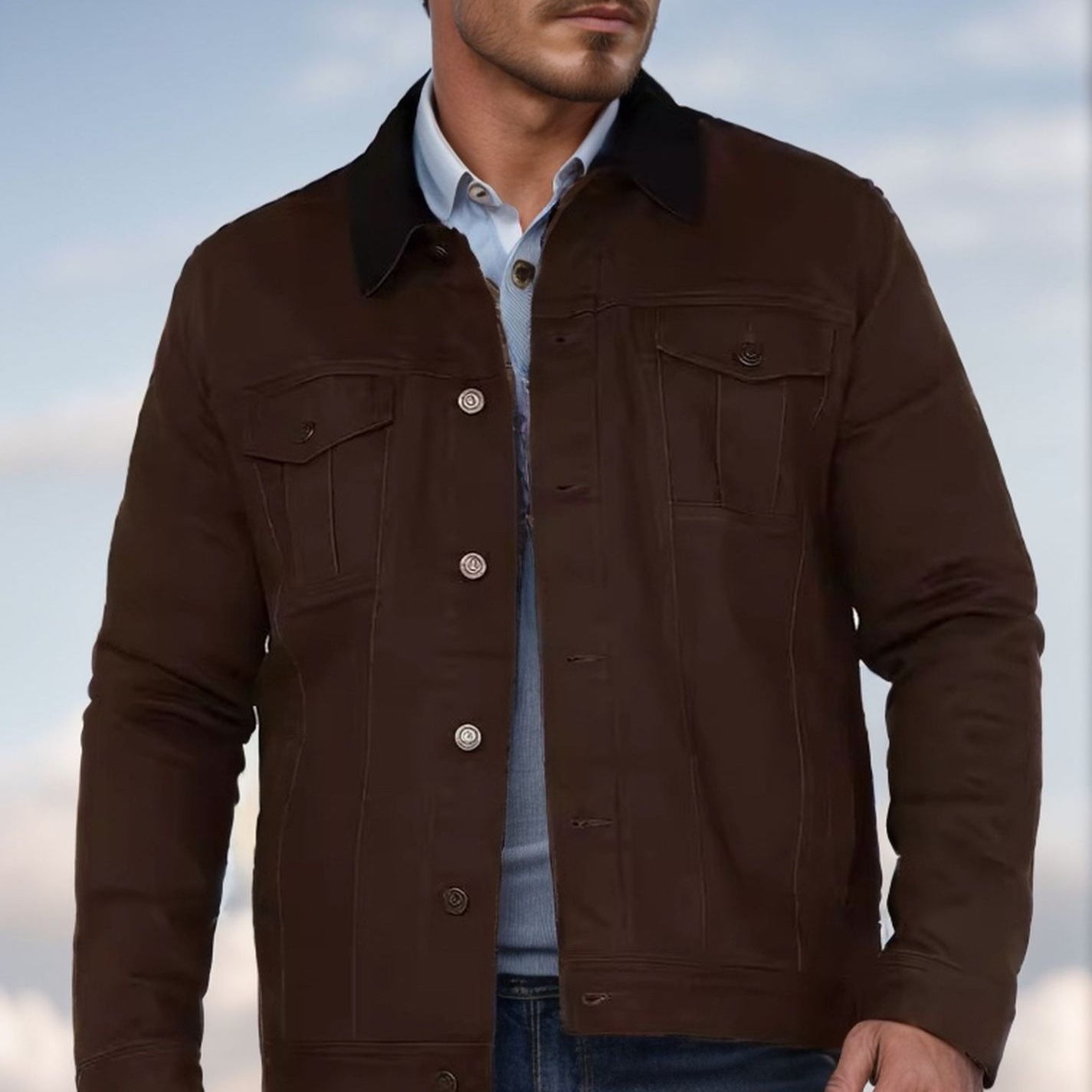 Herren Jacke Robust Baumwoll Winterjacke Schwarz - BerlinGlamour