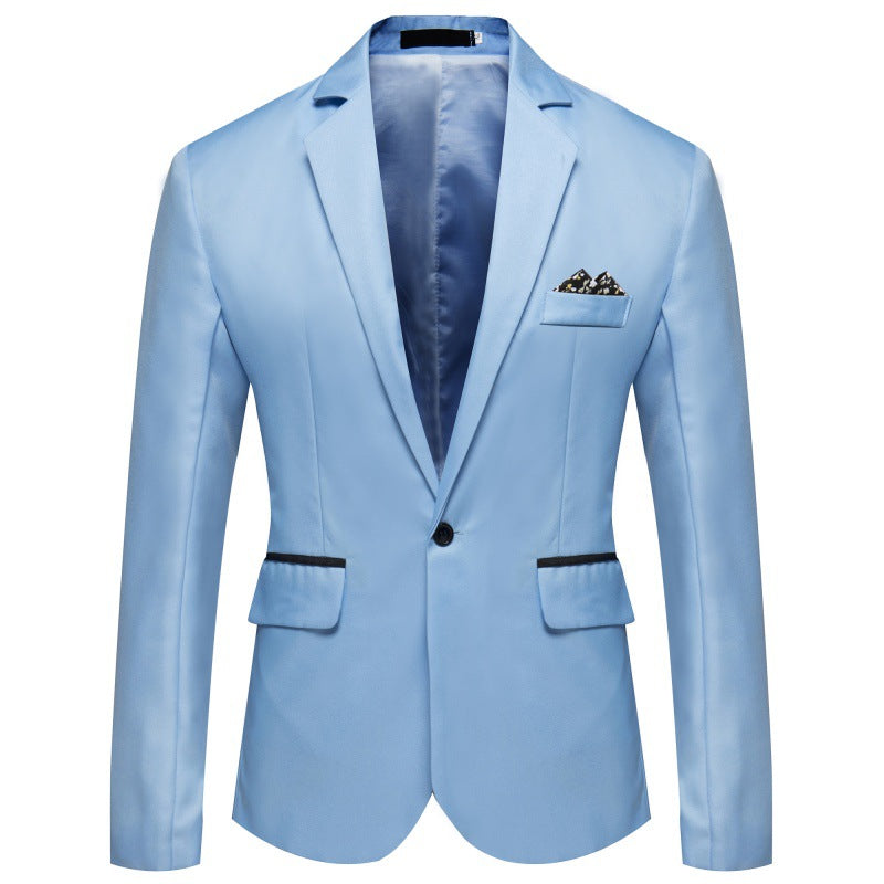 Herren Blazer Elegant Seide Optik Knopf Schließung Modern - BerlinGlamour
