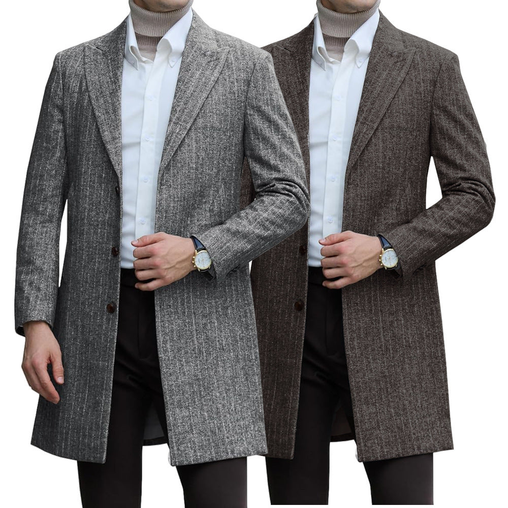 Herren Wollmantel Eleganter Luxus Mantel Mit Taschen - BerlinGlamour