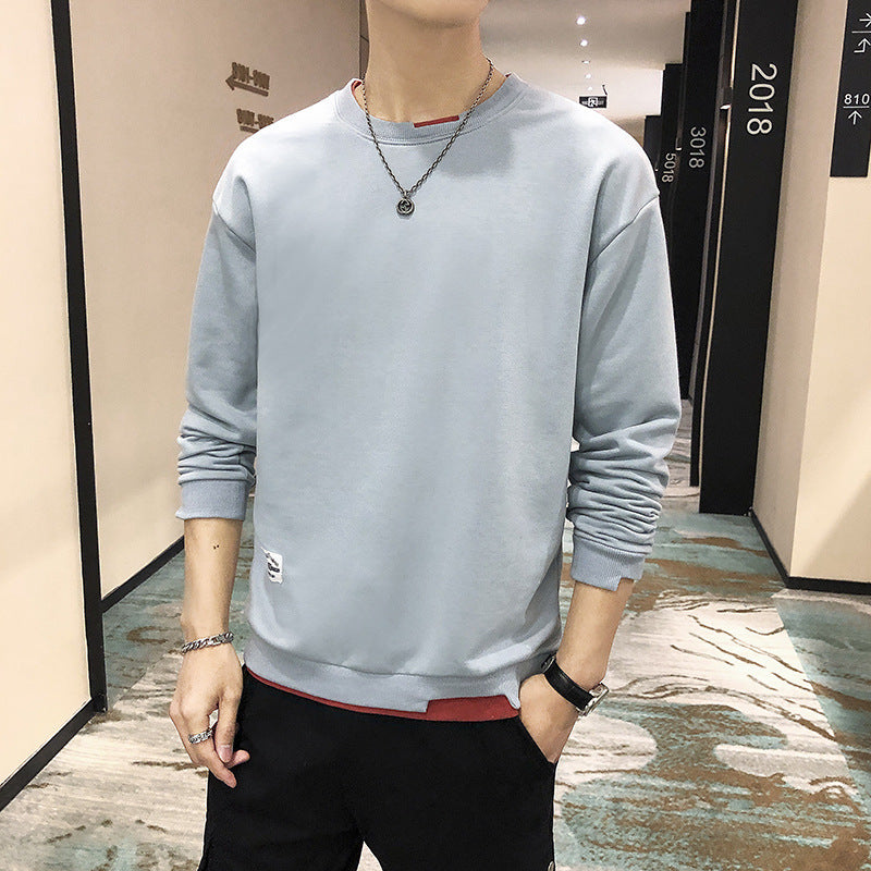Herren Sweatshirt Lässig Mit Kontrast Saum Modern