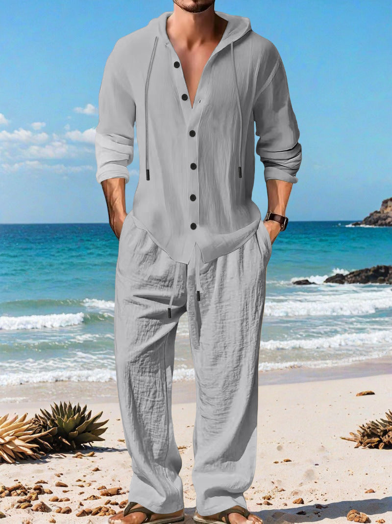 Herren Strickanzug Lässig Modern mit Kordelzug