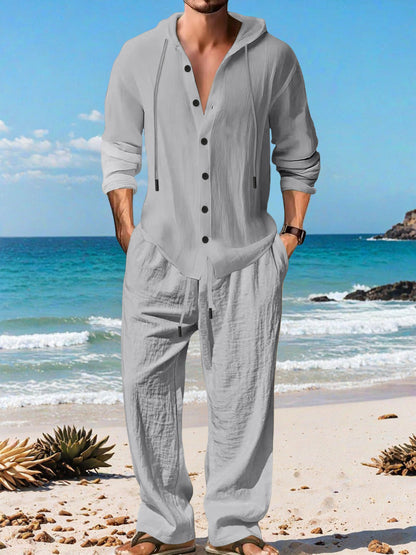 Herren Strickanzug Lässig Modern mit Kordelzug