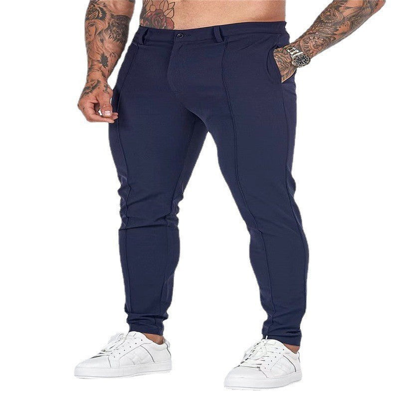 Elastische Herren Fitnesshose mit Reißverschlüssen Sportlich