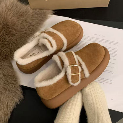 Damen Clogs Bequem Flauschig mit Verstellbarem Riemen