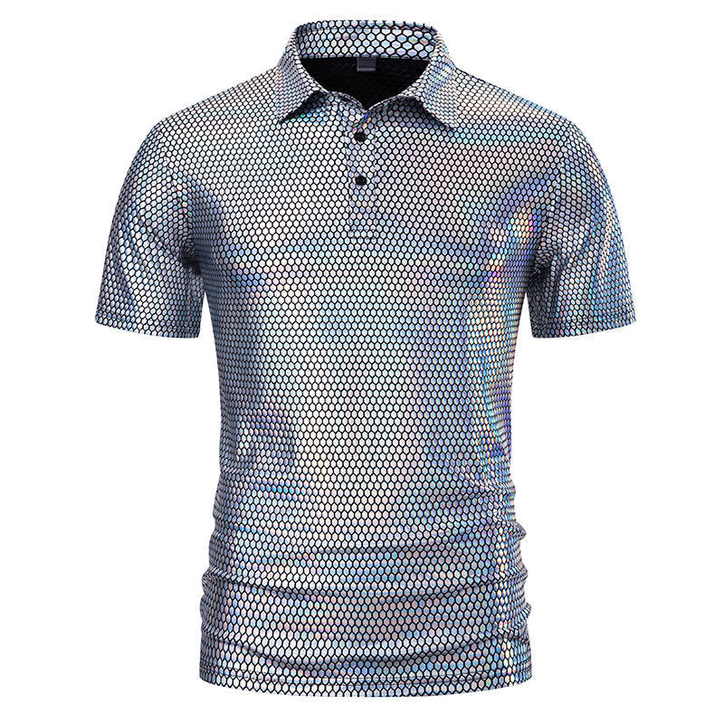 Herren Poloshirt Glänzendes Muster Elegantes Design