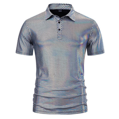 Herren Poloshirt Glänzendes Muster Elegantes Design