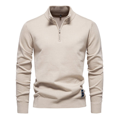 Herren Pullover Kurzarm Stehkragen Modern