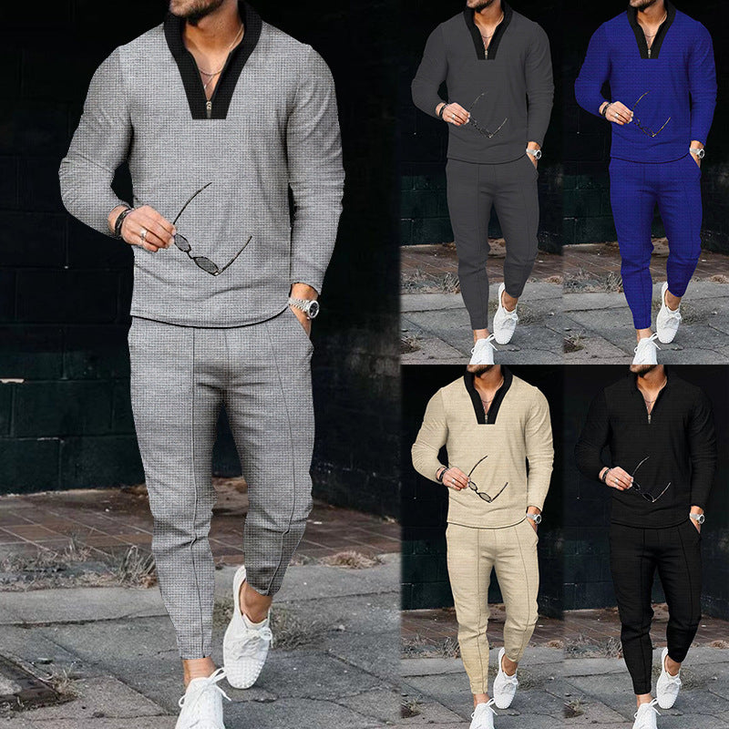 Herren Sportoutfit Freizeit Set Reißverschluss Kragen - BerlinGlamour