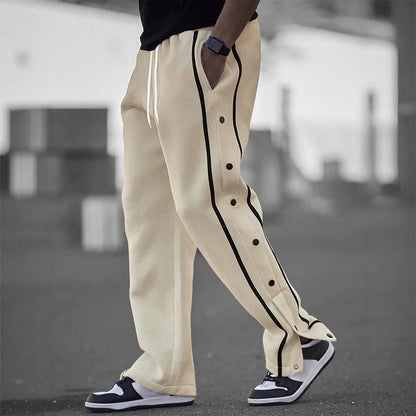 Herren Freizeithose Sportlich Mit Druckknöpfen Modern