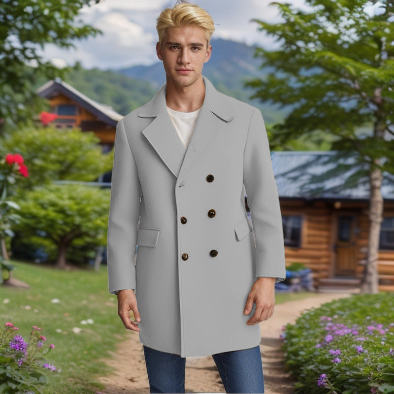 Herren Mantel Doppelreiher Eleganter Schmalzschnitt