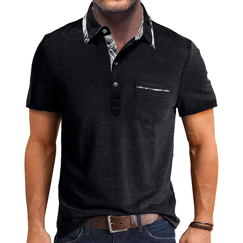 Herren Poloshirt Elegant Modern Kontrast Kragen