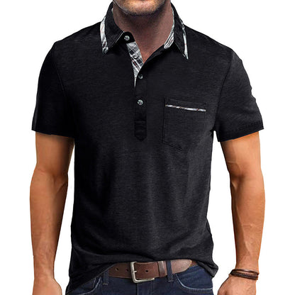 Herren Poloshirt Elegant Modern Kontrast Kragen