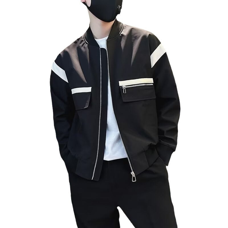 Herren Bomberjacke Sportlich Modern Mit Taschen