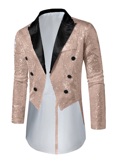 Herren Smokingjacke Glitzernd Elegant mit Pailletten