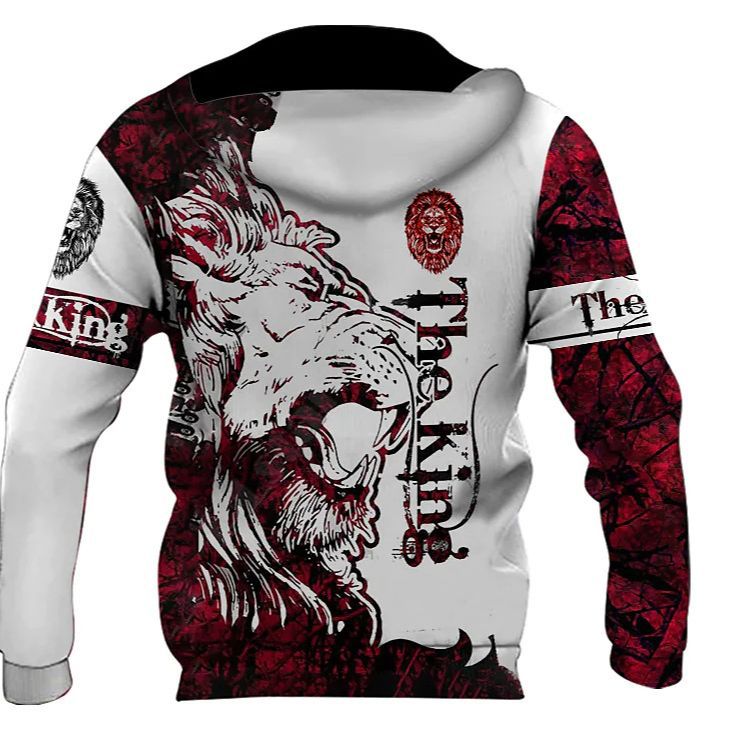 Männer Kapuzenpullover Löwen Motiv Graffiti Style