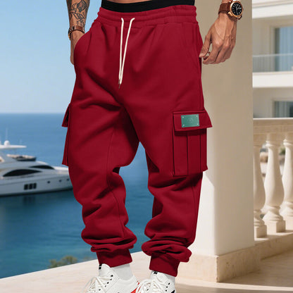 Herren Jogginghose Cargo Bequem mit Kordelzug und Taschen