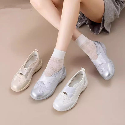 Damen Sneaker Slip-On Weich Bequem Elastisch