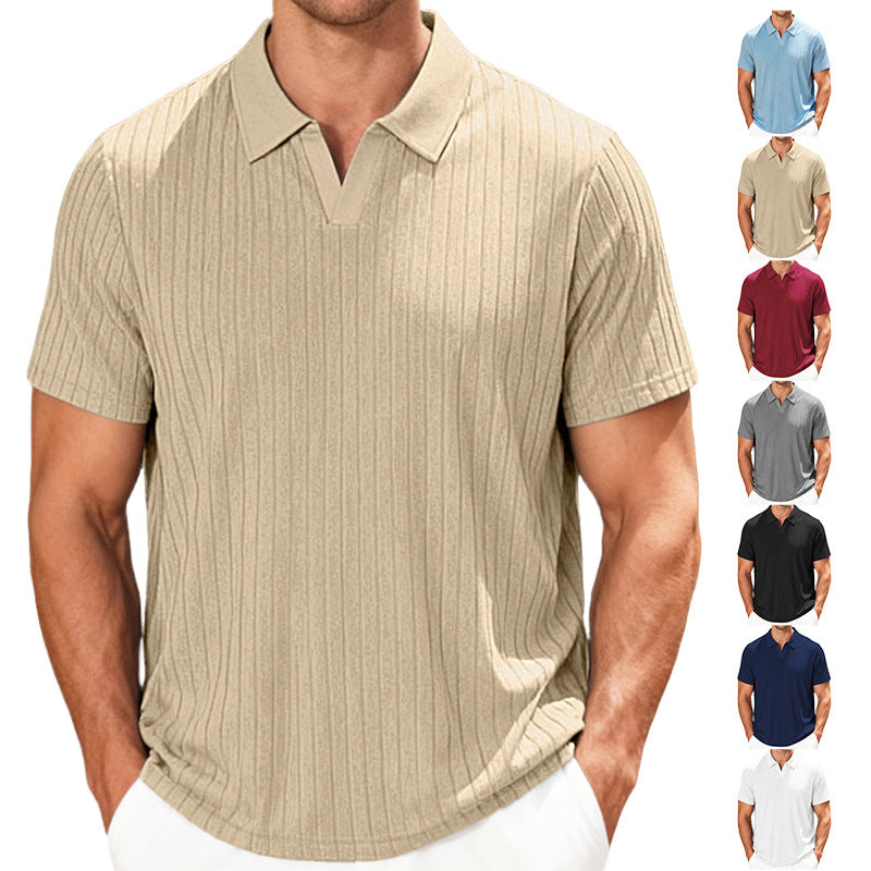 Herren Poloshirt Strukturiertes Muster Modern