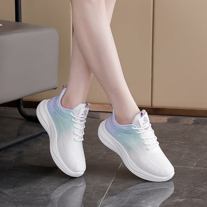 Damen Sneaker Leicht Sportlich Mit Dämpfung Weiß