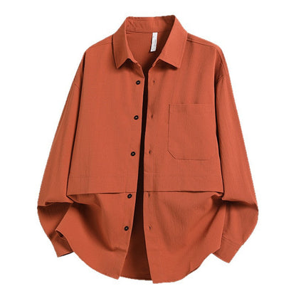 Herren Overshirtjacke Lässig Weit mit Brusttasche
