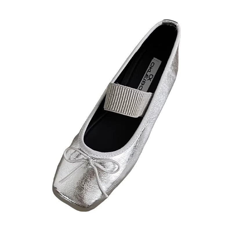 Damen Ballerinas Elastisch Schleifenakzent Moderne Frauen Schuhe