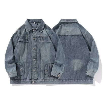 Herren Denimjacke Lässig Klassisch Jeansjacke Modern