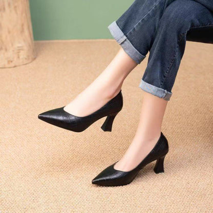 Damen Pumps Elegante Stilettos mit V-Ausschnitt Höher Absatz