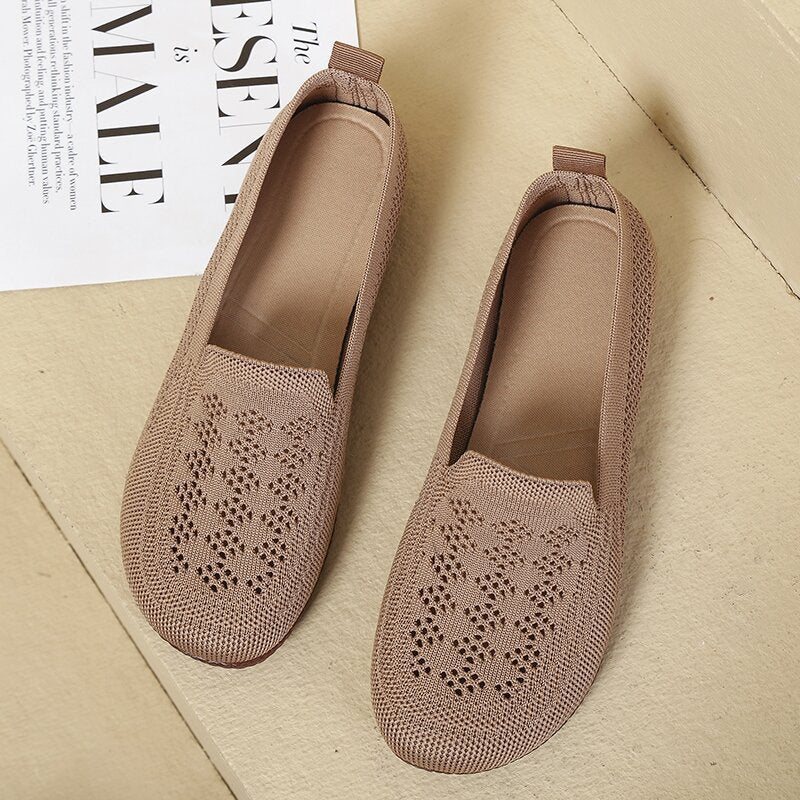 Damen Slip-On Schuhe Bequem Lochmuster Modern