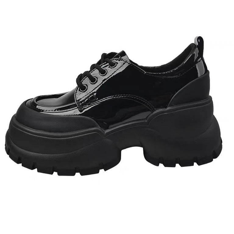 Damen Sneaker Sportlich Plateau Lack Schuhe Modern