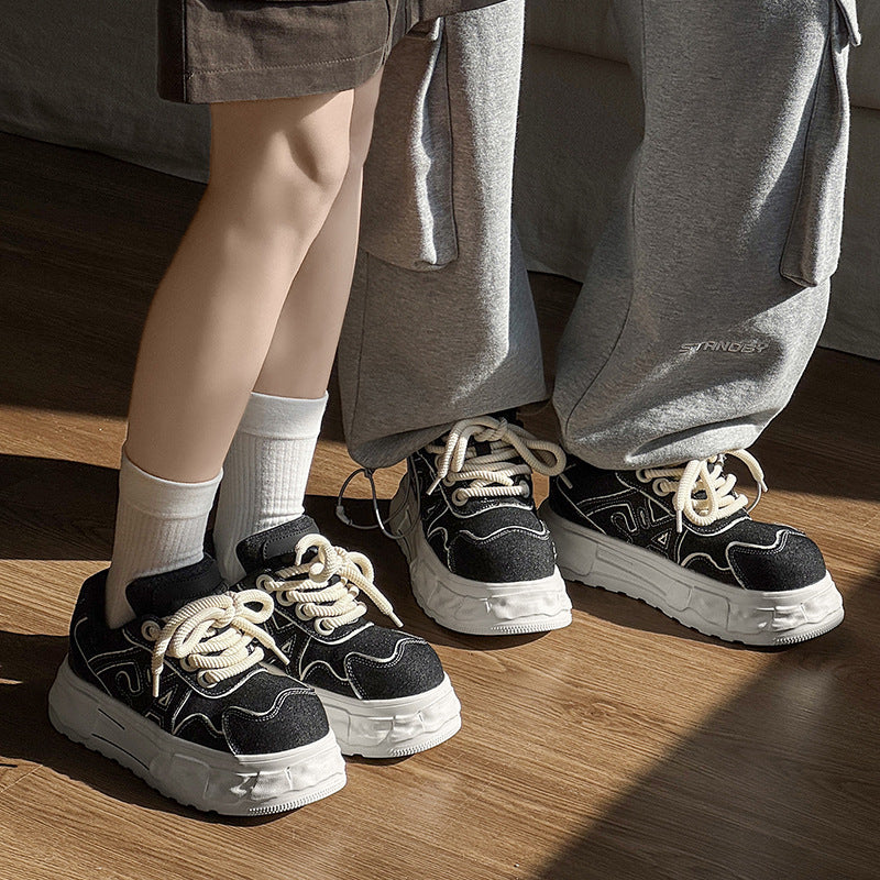 Damen Sneaker Trendy Sportlich Weiße