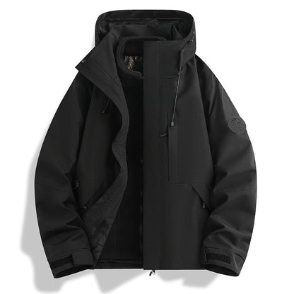 Herren Outdoorjacke Wasserdicht Verstellbares Kapuzen Design