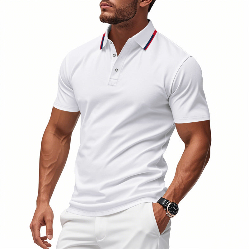 Herren Polo-Shirt Kontrastkragen Modern Slimfit