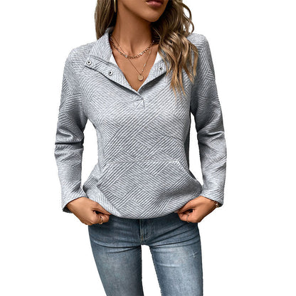 Damen Pullover Stehkragen Geometrisches Muster Modern