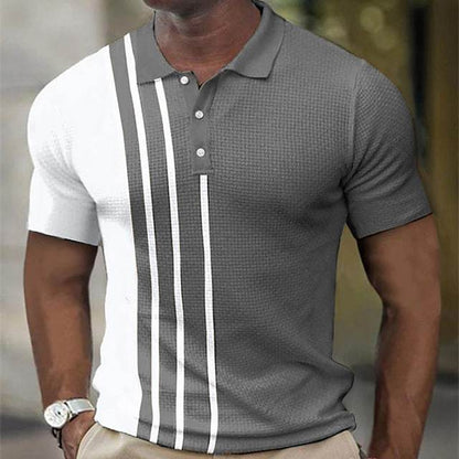 Herren Polohemd Sportlich Streifen Modern