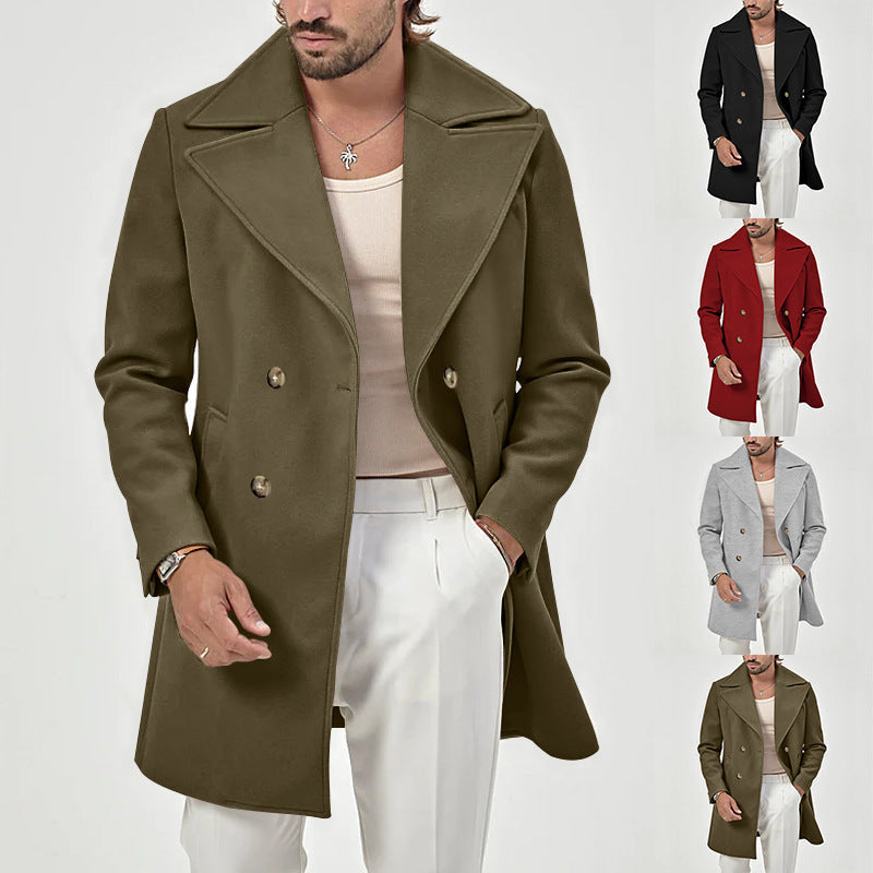 Herren Mantel Doppelt Elegant Langschwarz Berliner Stil - BerlinGlamour