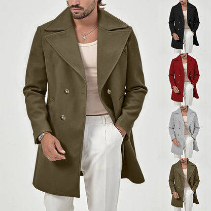 Herren Mantel Doppelt Elegant Langschwarz Berliner Stil - BerlinGlamour