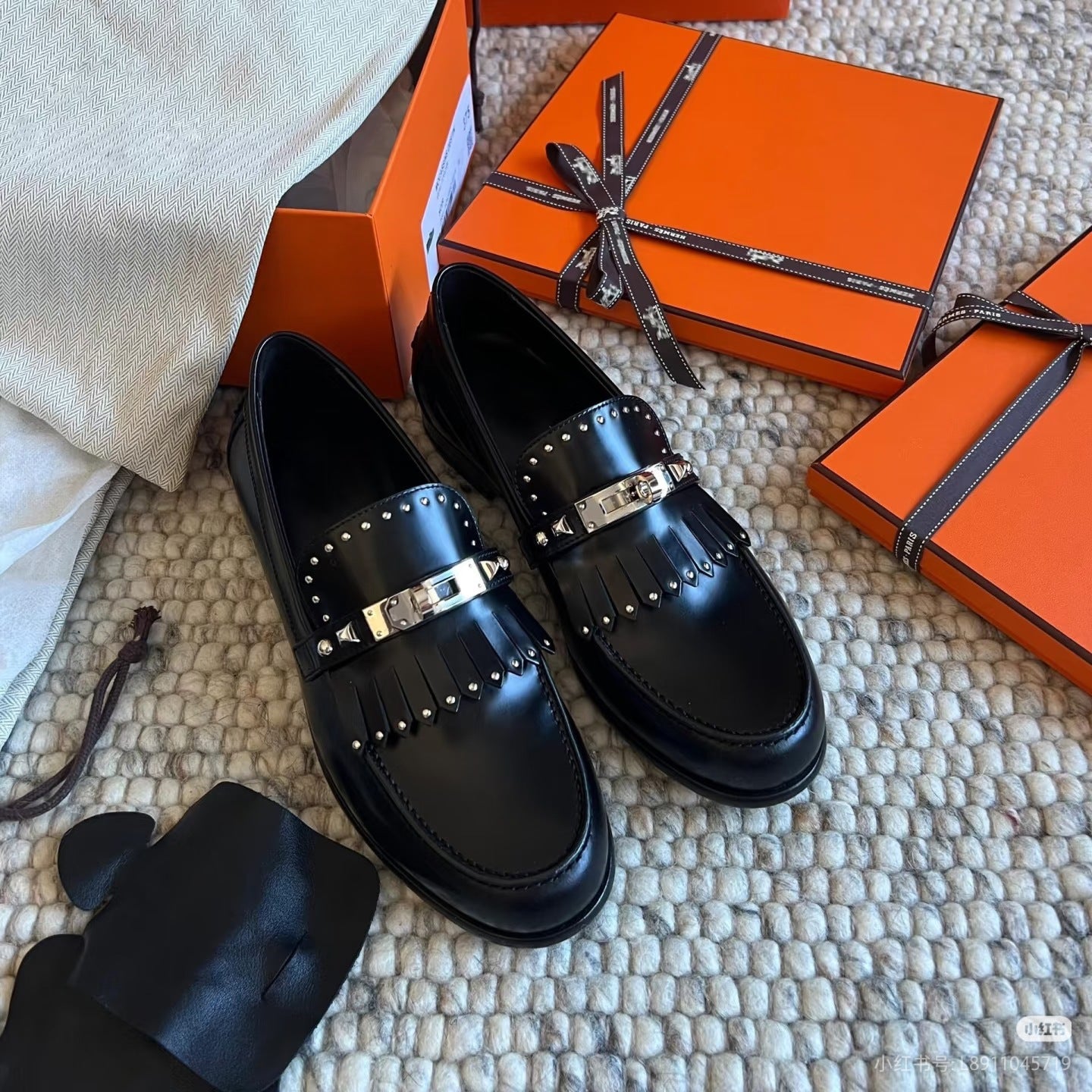 Damen Mokassins Elegante Fransen Schnalle Schuhe