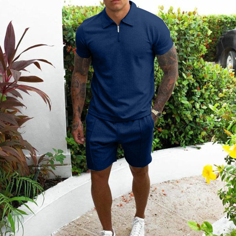 Herren Sportset Kurzarm Elastischer Bund Sportlich