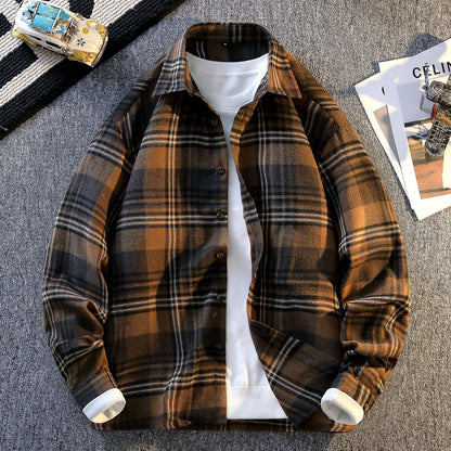 Herren Flanellhemd Karomuster Warm Modern