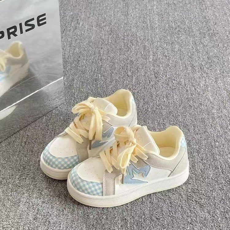 Damen Sneaker Kariert Atmungsaktiv Sportlich