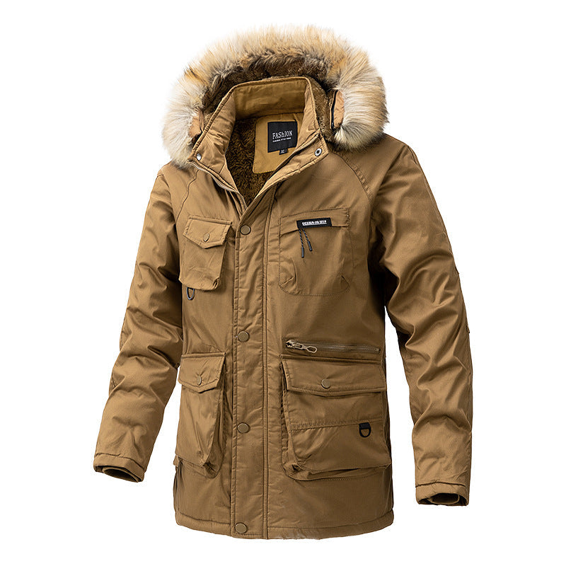 Herren Winterjacke Isoliert Wasserdicht mit Kapuze und Taschen