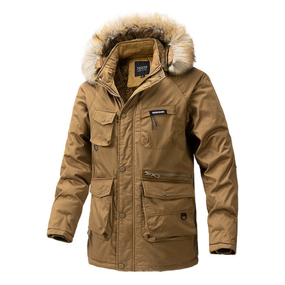 Herren Winterjacke Isoliert Wasserdicht mit Kapuze und Taschen