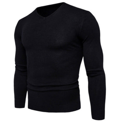 Herren Pullover Feinripp V-Ausschnitt Baumwolle Qualität