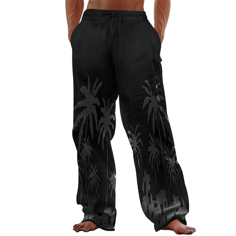 Herren Strandhose Palmen Motiv Leicht Sommer