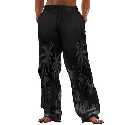 Herren Strandhose Palmen Motiv Leicht Sommer
