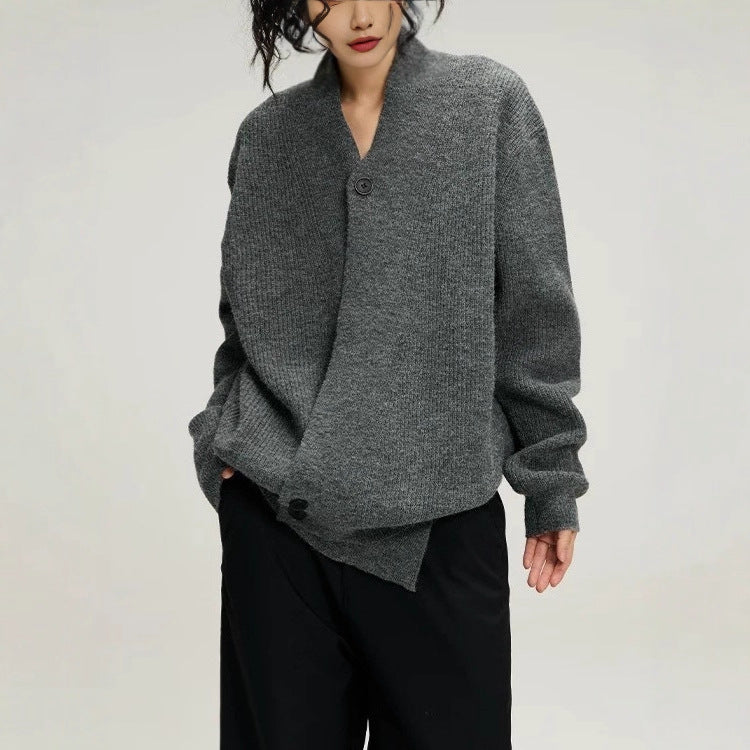 Damen Strickcardigan Modern mit Revers Glamour Style - BerlinGlamour